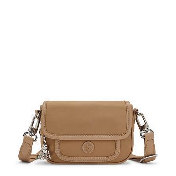 Kipling Inaki Small Crossbody Bag Handbag Soft Almond | AU 1273NW